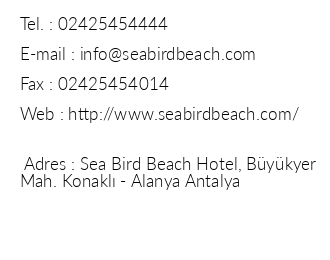 Sea Bird Beach Hotel iletiim bilgileri
